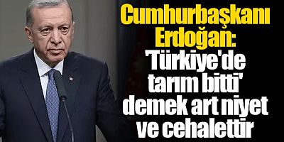 Cumhurbaşkanı Erdoğan: ‘Türkiye’de tarım bitti’ demek cehalettir