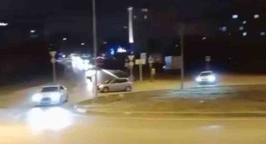 Kimseye aldırış etmedi, kavşakta dakikalarca drift attı