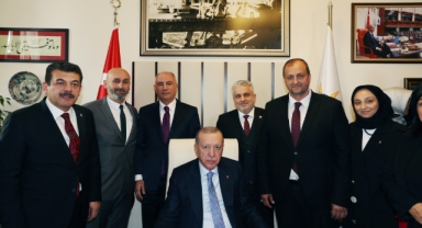 Cumhurbaşkanı Erdoğan, TBMM’de Başkan Usta'yı kabul etti