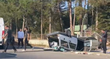 Takla atan araçtan sağ çıktı
