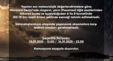Bursa Valiliği'nden fırtına uyarısı