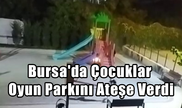 Bursa'da Çocuklar Oyun Parkını Ateşe Verdi