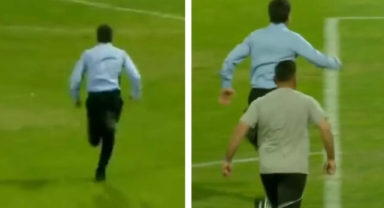 Vanspor teknik direktörü Hakan Kutlu, takımının Amedspor'a attığı gol sonrası depara kalktı