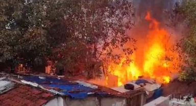 Bursa'da müstakil evin bahçesinde çıkan yangın korkuttu