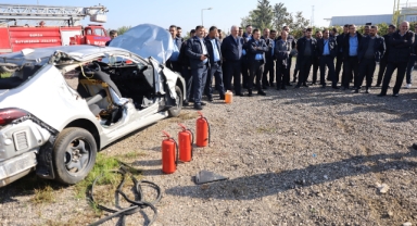 Bursa’da Otobüs Şoförlerine Yangın Söndürme Eğitimi