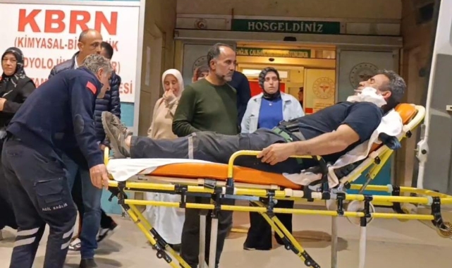 İnegöl'de Yüzüne Demir Parçası Saplanan Şahıs Hastaneye Kaldırıldı