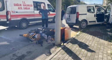 Mudanya’da Ehliyetsiz Sürücü Kuryeye Çarptı: 1 Yaralı