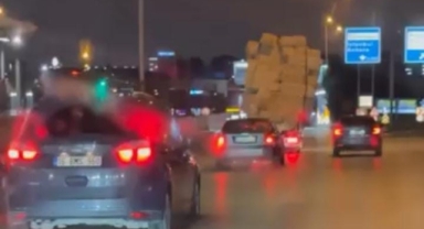 Bursa-İzmir Yolunda Tehlikeli Taşımacılık: Dengesiz Yük Kameraya Yansıdı