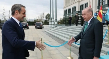 Cumhurbaşkanı Erdoğan, Yunanistan Başbakanı Kiryakos Miçotakis'i Beştepe'de kabul etti