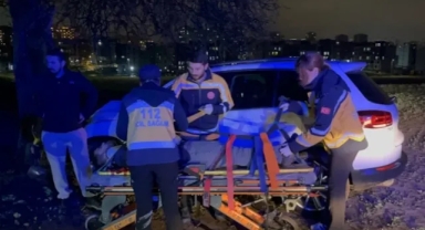 Kaza yapan sürücü gözyaşlarını tutamadı