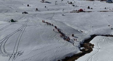 Uludağ'da nefes kesen çığ tatbikatı