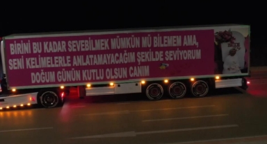 Bursa’da TIR’lı Doğum Günü Sürprizi: Genç Kadın Gözyaşlarına Hakim Olamadı