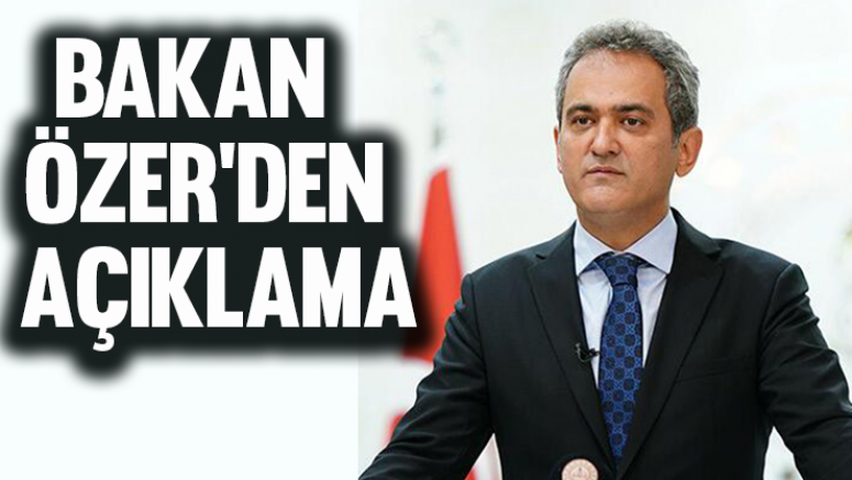 Bakan Özer'den uzaktan eğitim açıklaması