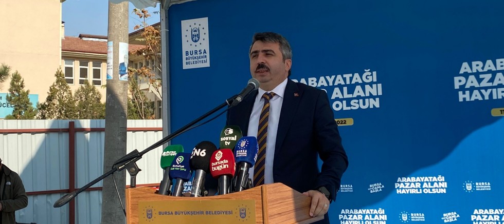 Bursa'da Arabayatağı Pazar Alanı'nın temeli atıldı