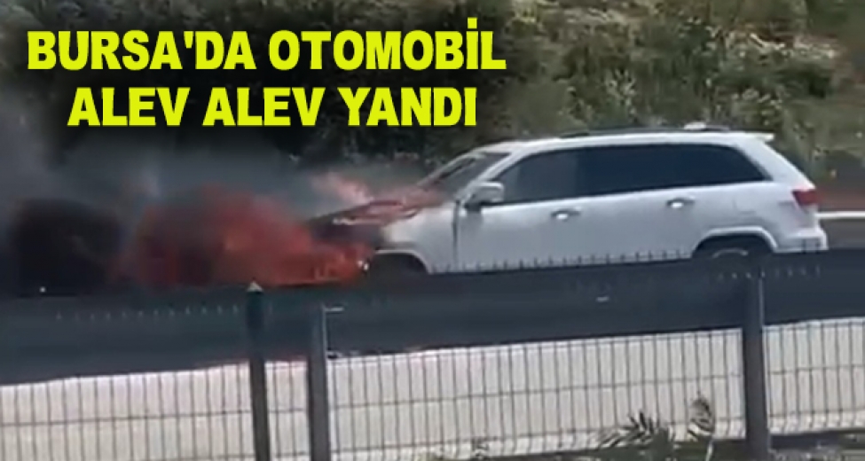 Bursa'da Bir Otomobil Alev Alev Yandı