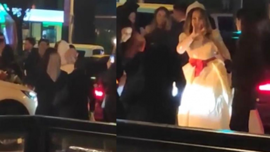 Bursa'da Düğün Konvoyu Yolu Kapattı, Gelin Oynadı