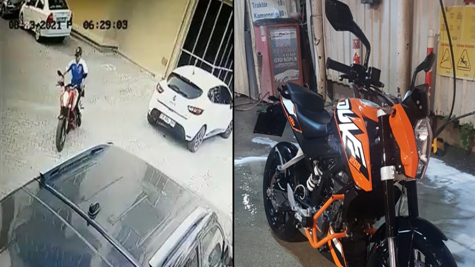 Bursa'da Zinciri Kırmak İçin Bir Saat Uğraşıp 35 Bin Liralık Motosikleti Çaldı