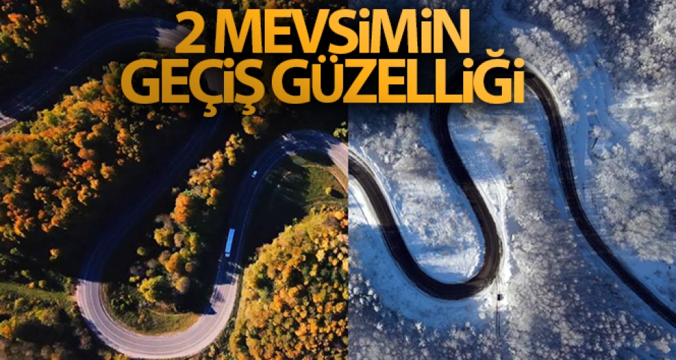 Bursa'da 2 Mevsimin Geçiş Güzelliği Havadan Görüntülendi