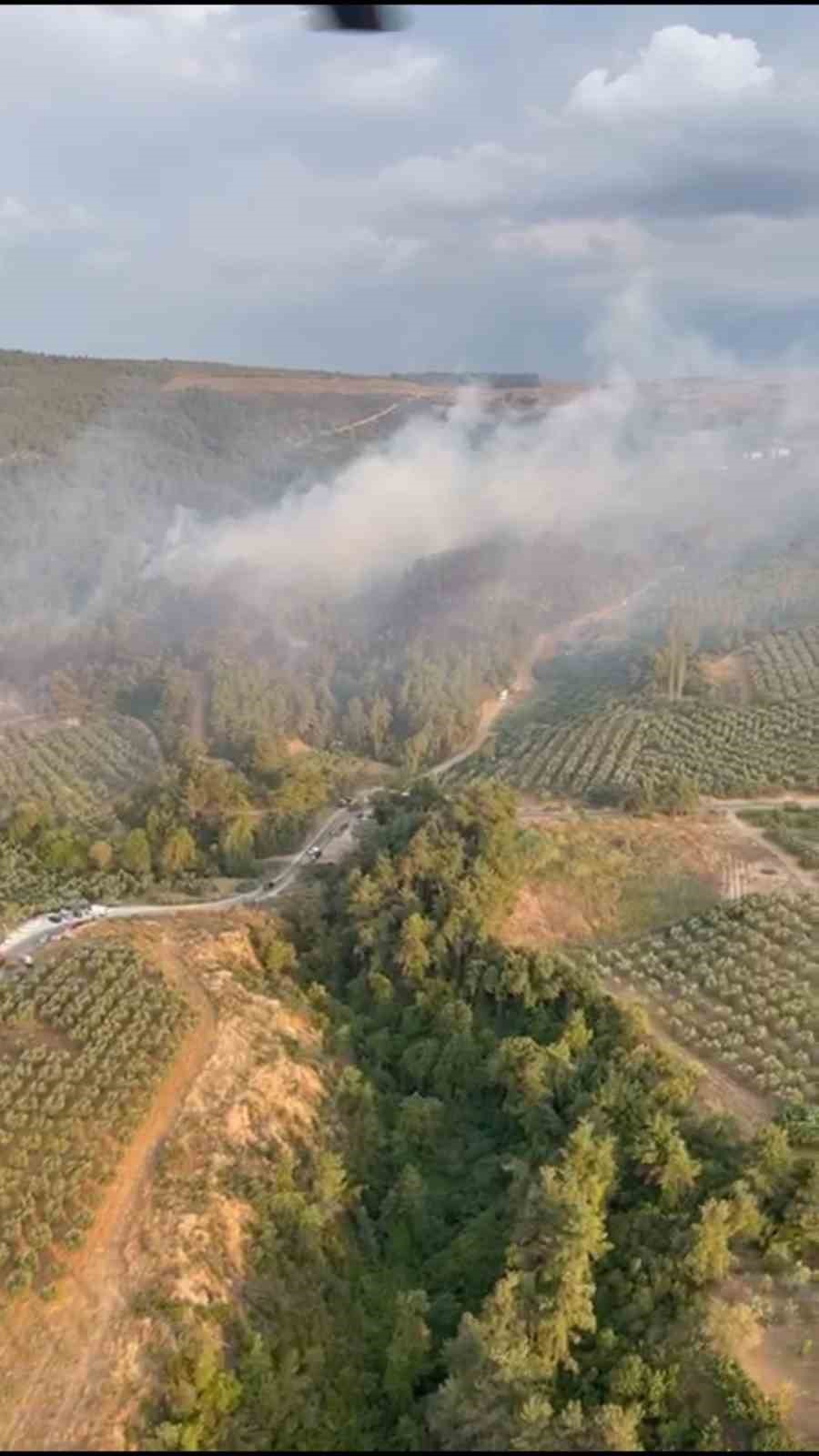 Bursadaki Yangın Havadan Görüntülendi