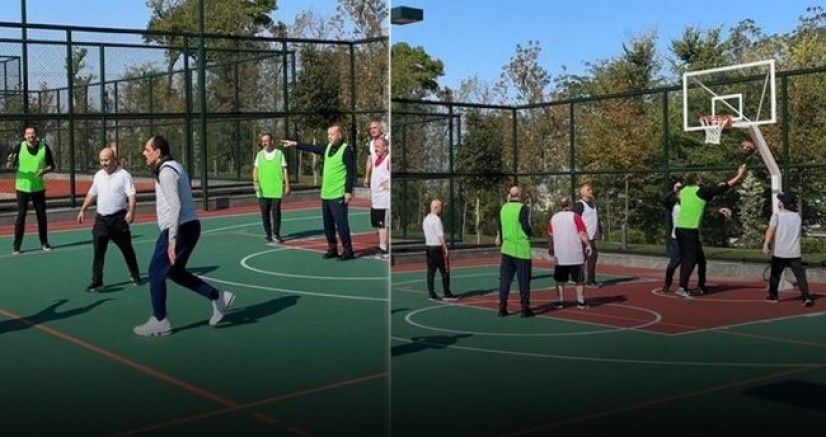 Cumhurbaşkanı Erdoğan basketbol maçı yaptı