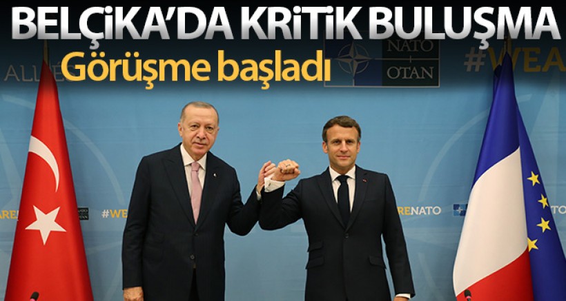 Cumhurbaşkanı Erdoğan ile Fransa Cumhurbaşkanı Macron'un Görüşmesi Başladı
