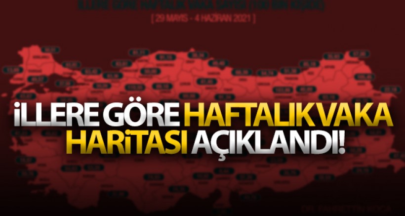 İllere Göre Haftalık Vaka Haritası Açıklandı