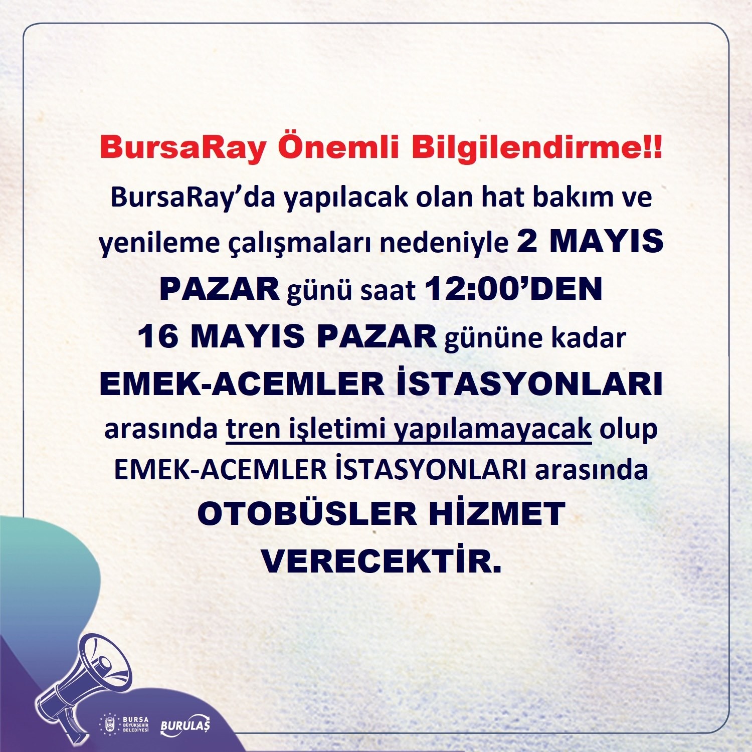 Kısıtlamada Bursaray Seferlerine Düzenleme Geliyor