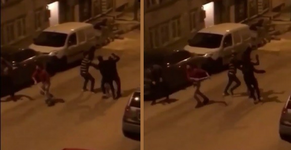Sopalarla Birbirlerine Girdiler, O Anlar Kameraya Yansıdı
