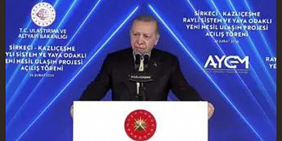 Erdoğan Sirkeci-Kazlıçeşme tren hattı açılışında konuşuyor