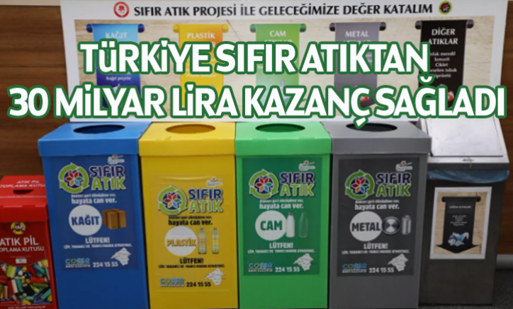 Türkiye sıfır atıktan 30 milyar lira kazanç sağladı