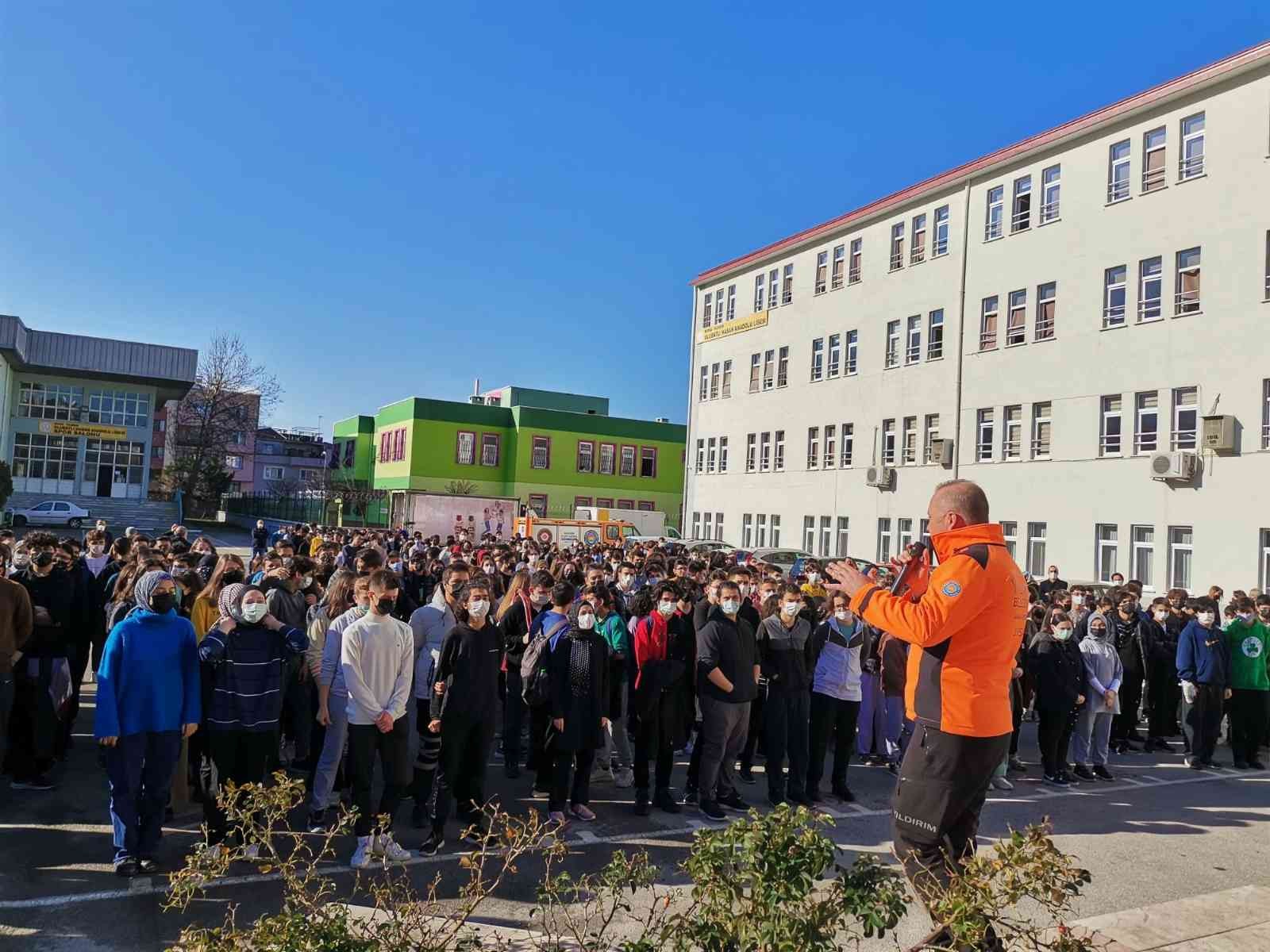 Yıldırım'da Okullarda Afet Eğitimi